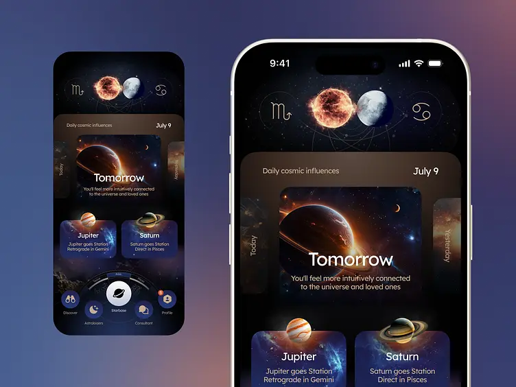 娱乐城星空主题APP界面展示